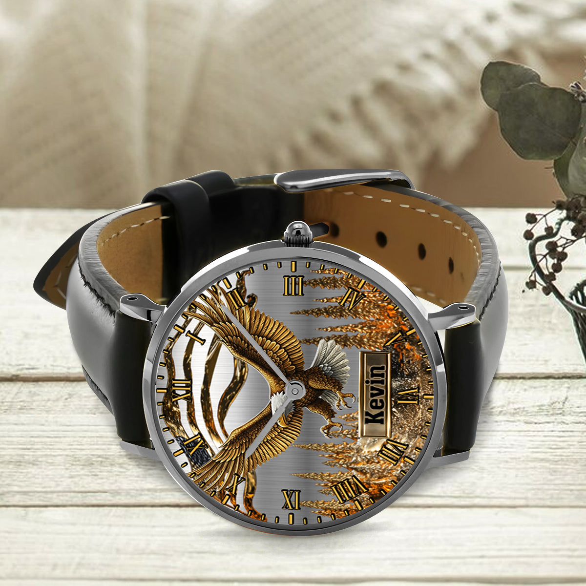 Strong Eagle – Personalisierte Weißkopfseeadler-Handuhr