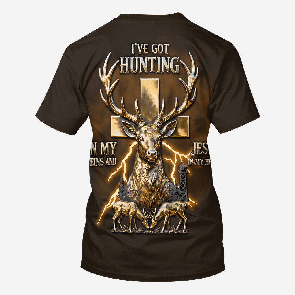 Ich habe die Jagd im Blut und Jesus im Herzen – personalisiertes Jagd-T-Shirt