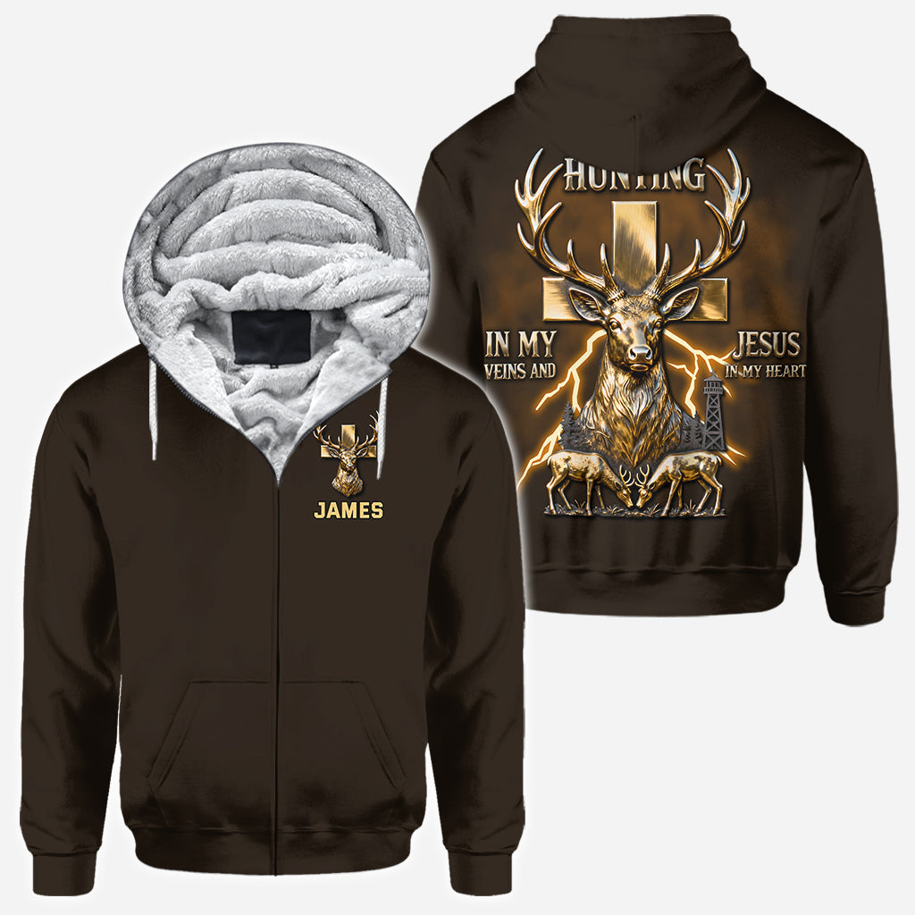 Ich habe die Jagd im Blut und Jesus im Herzen – personalisiertes Jagd-T-Shirt