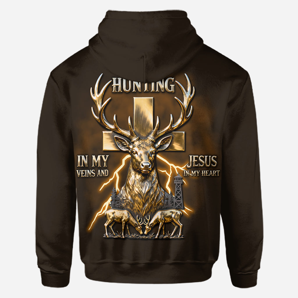 Ich habe die Jagd im Blut und Jesus im Herzen – personalisiertes Jagd-T-Shirt