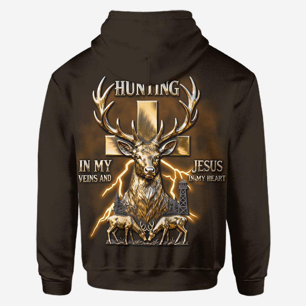 Ich habe die Jagd im Blut und Jesus im Herzen – personalisiertes Jagd-T-Shirt