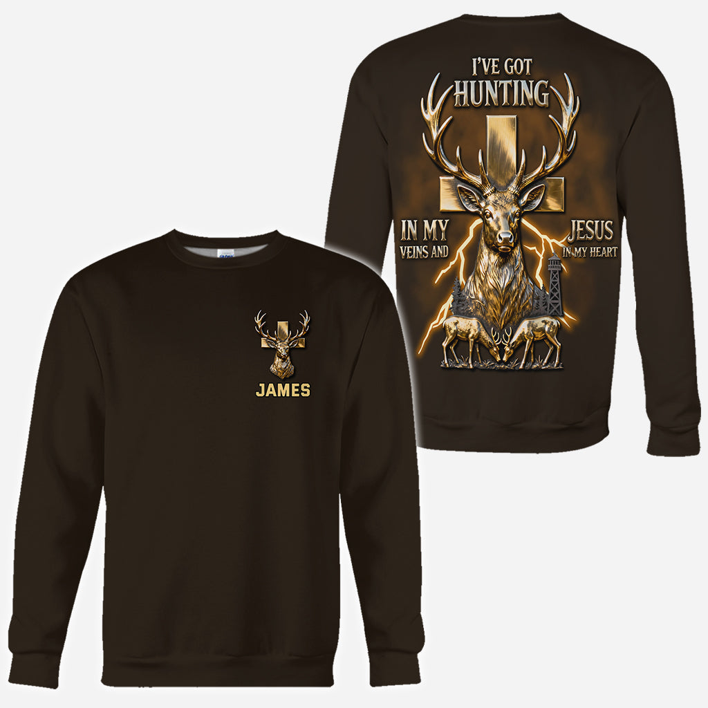 Ich habe die Jagd im Blut und Jesus im Herzen – personalisiertes Jagd-T-Shirt