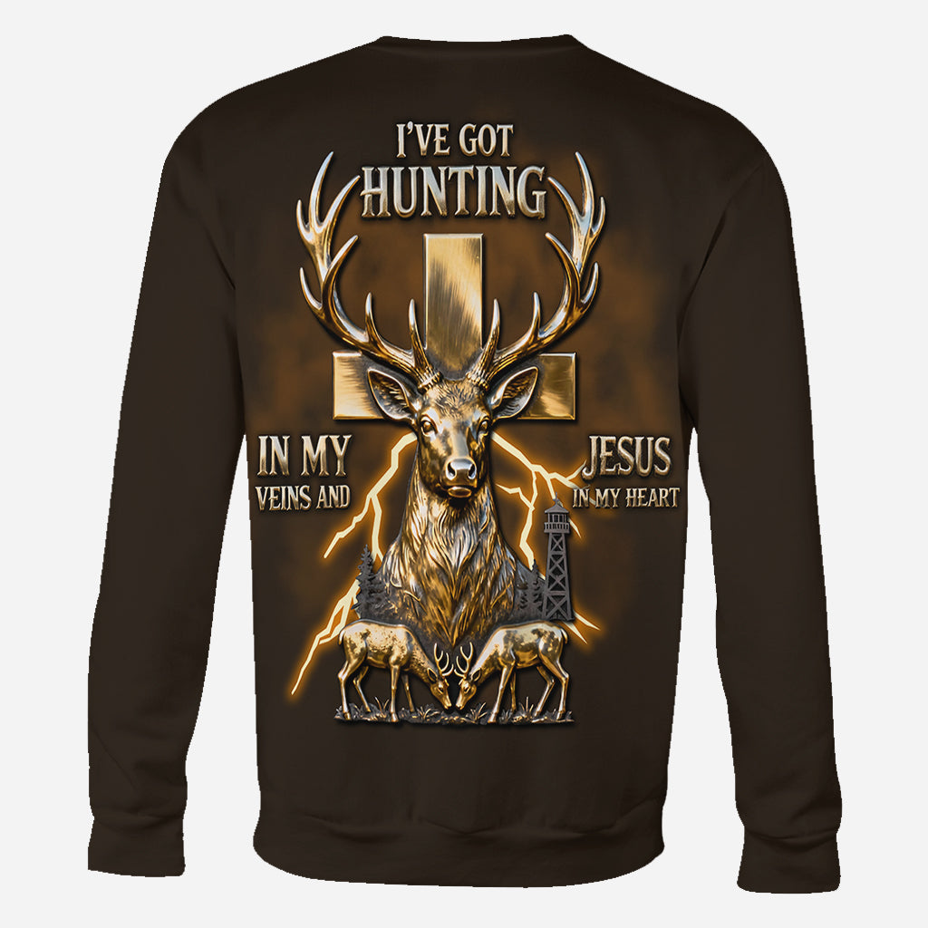 Ich habe die Jagd im Blut und Jesus im Herzen – personalisiertes Jagd-T-Shirt