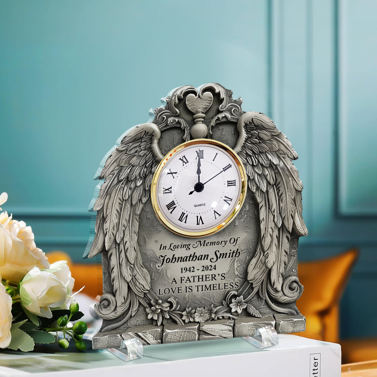 A Father's/ Mother's/... Love Is Timeless - Personalized Memorial Acrylic Clock Plaque