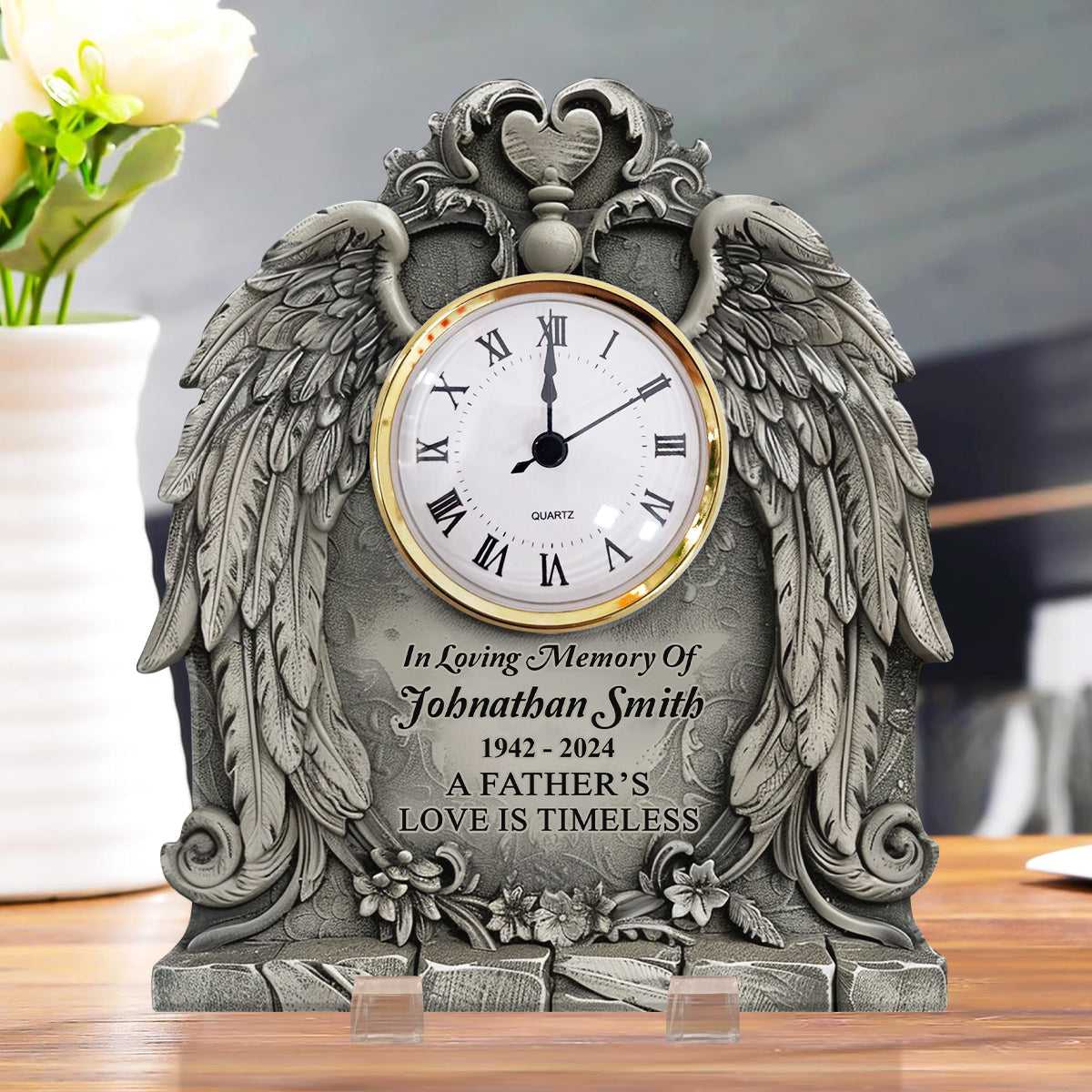 A Father's/ Mother's/... Love Is Timeless - Personalized Memorial Acrylic Clock Plaque