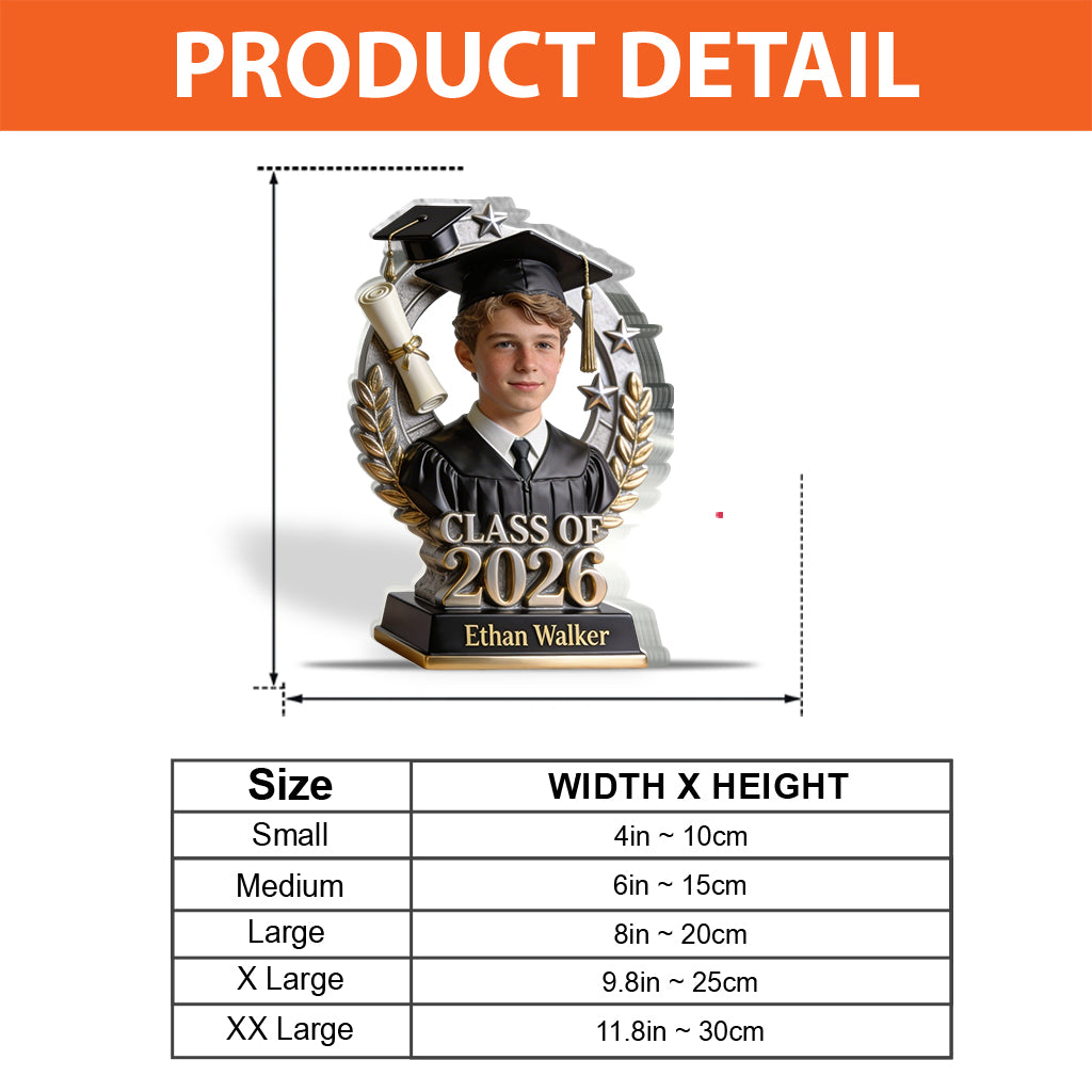 Proud Graduation Trophy - Personalized Graduation Custom Shaped Acrylic Plaque