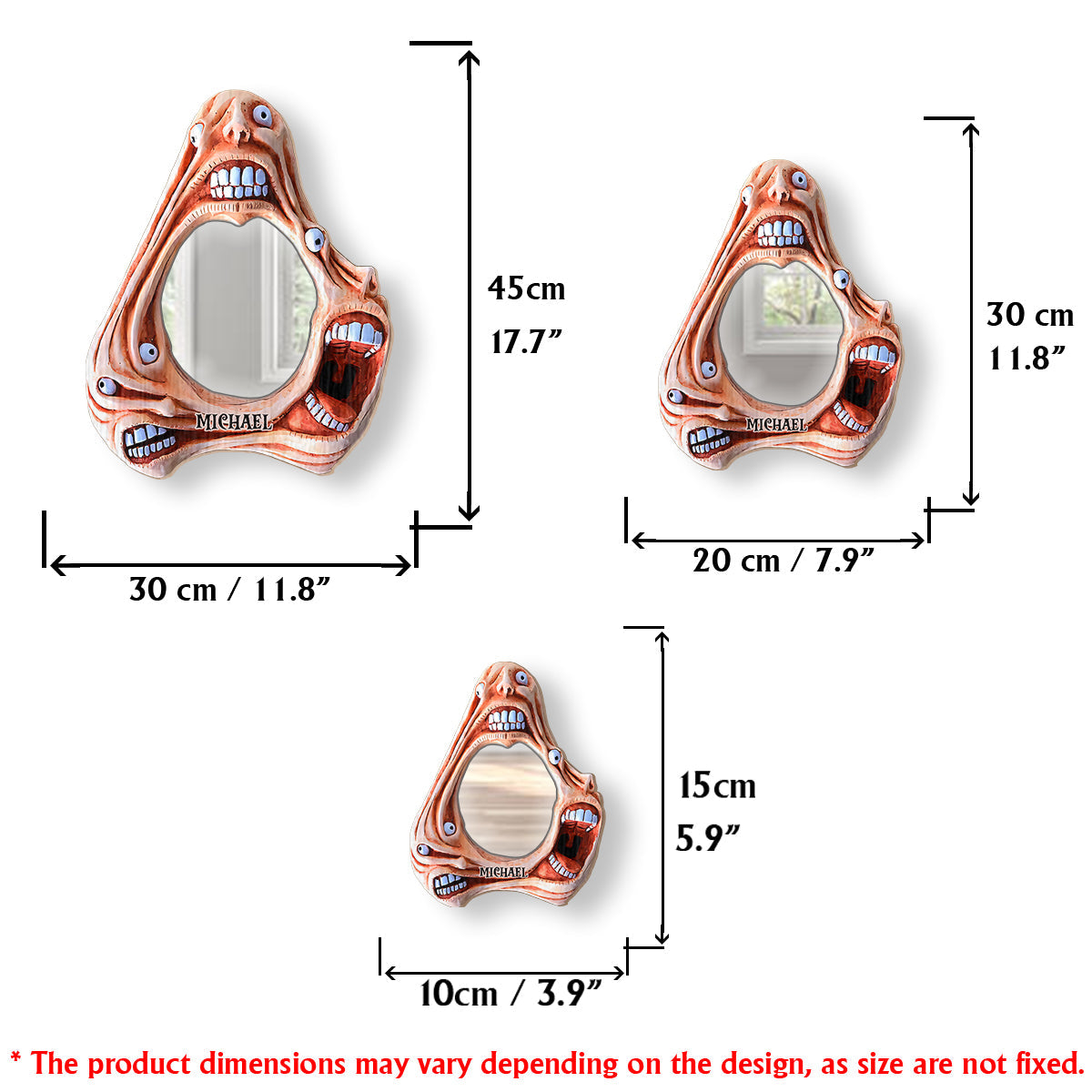 Scary Faces - Personalized Halloween Wall Hanging Mirror