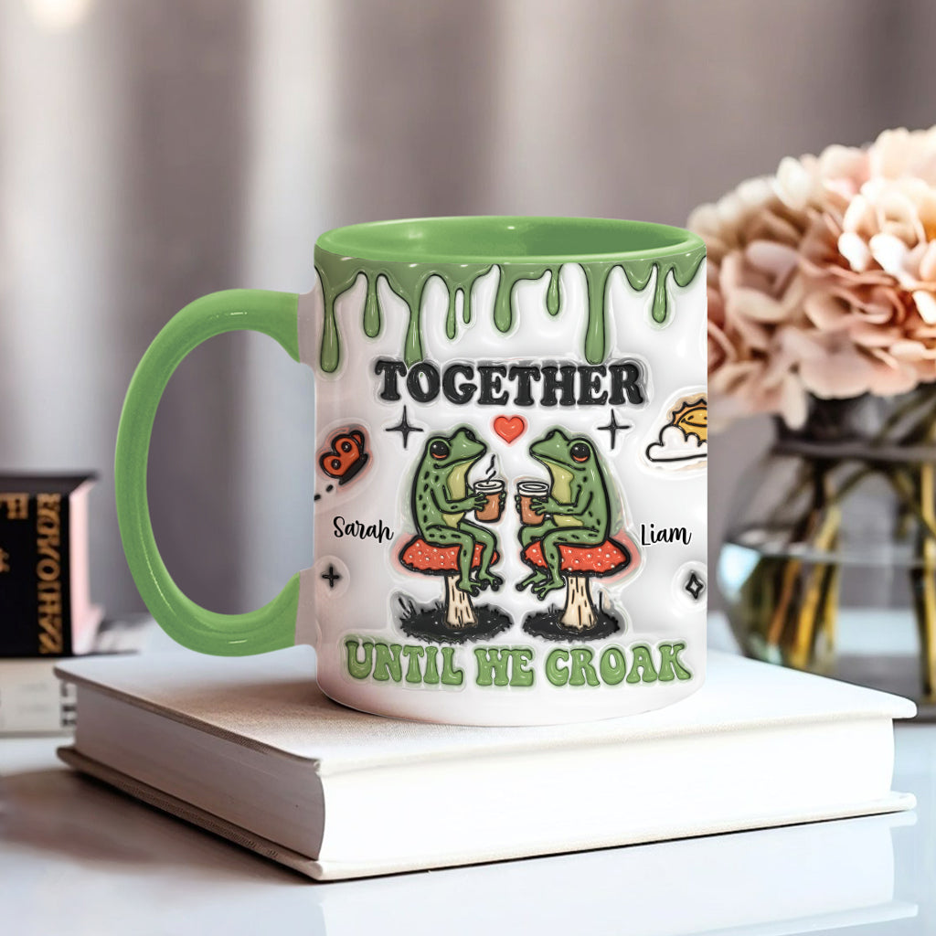 Gemeinsam bis zum Tod – Personalisierte Tasse mit Froschmotiv
