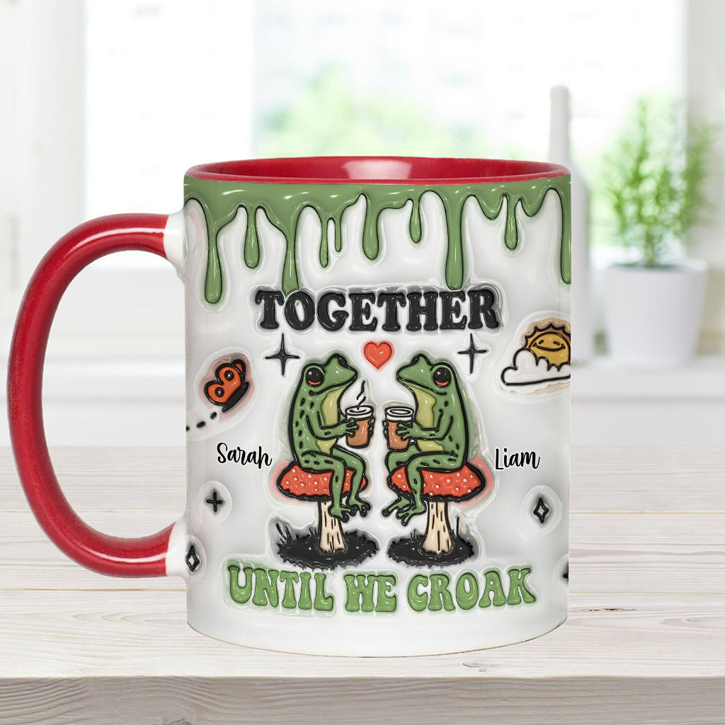 Gemeinsam bis zum Tod – Personalisierte Tasse mit Froschmotiv