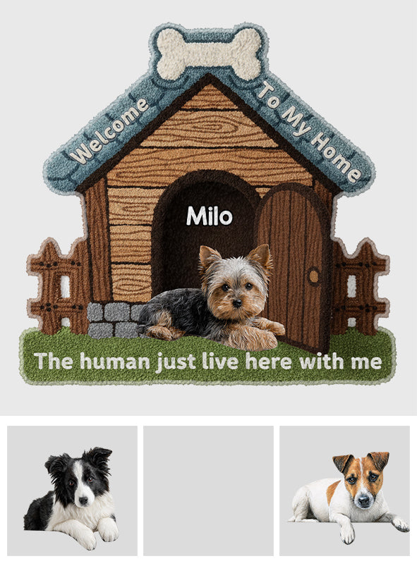 Bienvenue chez moi - Tapis touffeté antidérapant personnalisé pour chien
