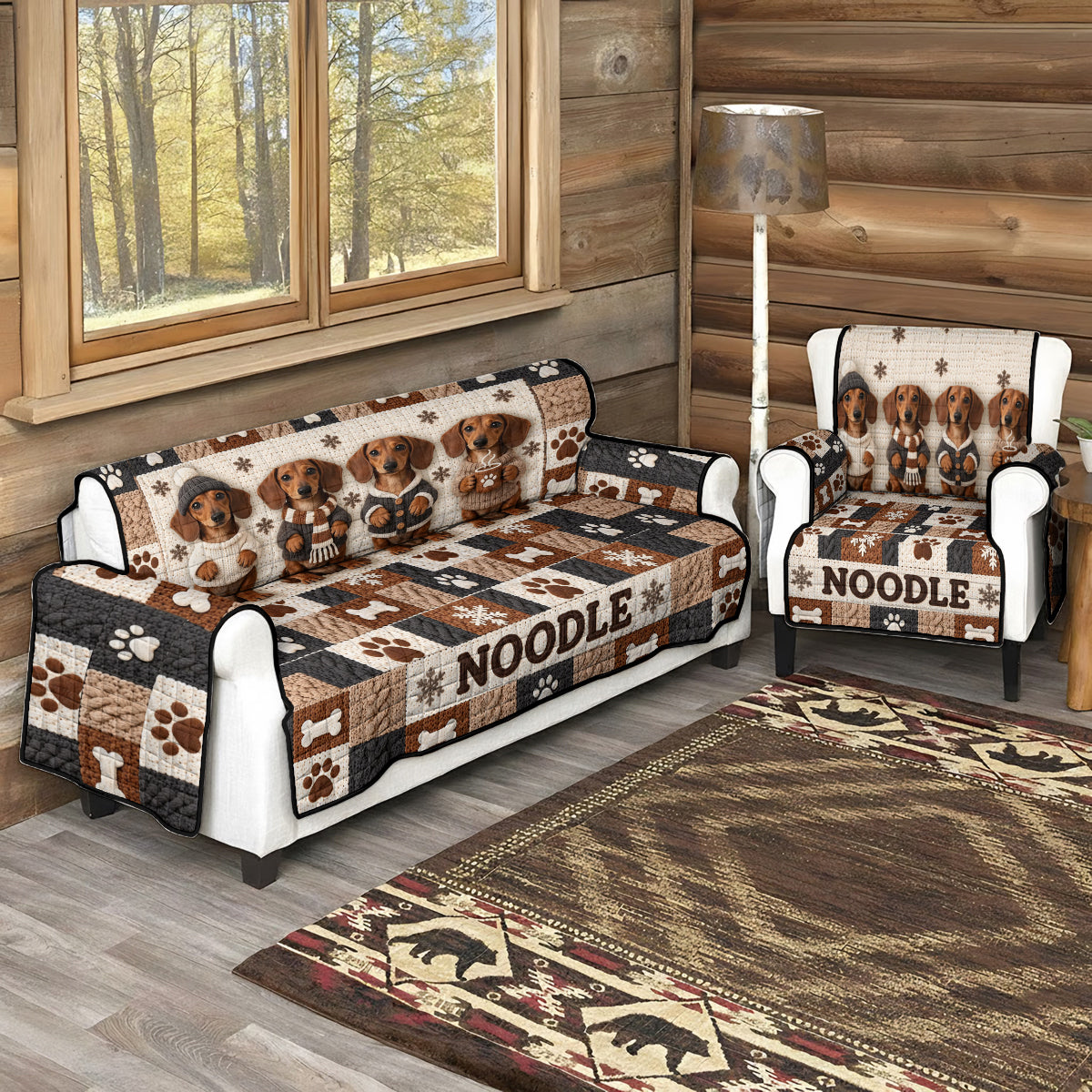 Joyeux Woofmas - Housse de Canapé/Couché Personnalisée pour Chien