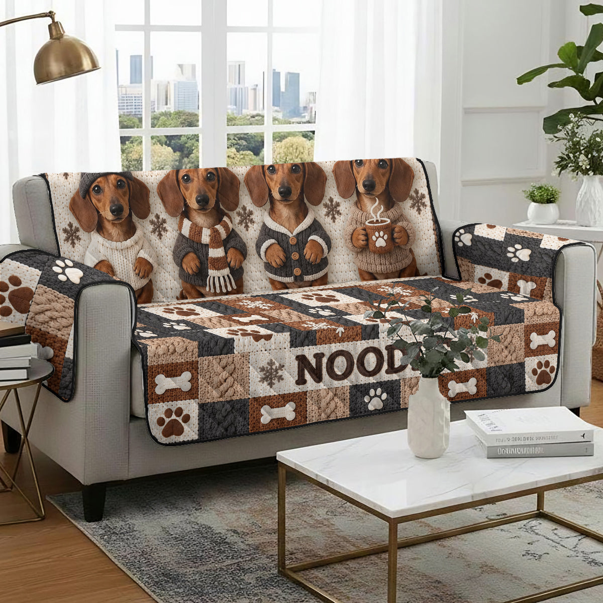 Joyeux Woofmas - Housse de Canapé/Couché Personnalisée pour Chien