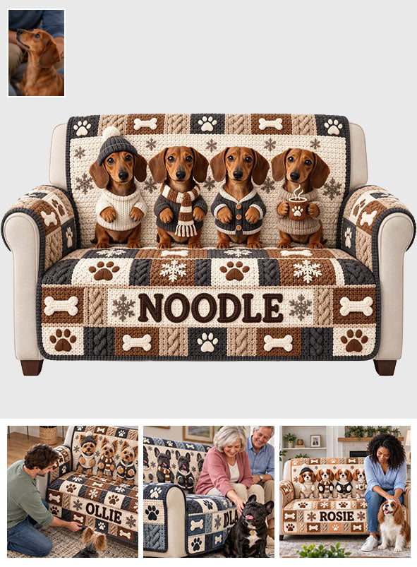 Joyeux Woofmas - Housse de Canapé/Couché Personnalisée pour Chien