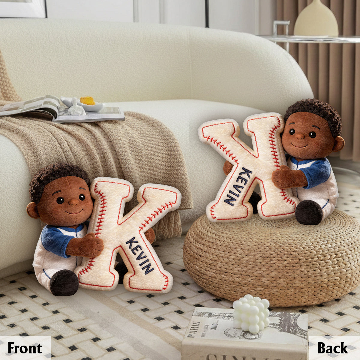 Personalisierbares Kissen aus Foto - Premium Baseball Kunstfellkissen