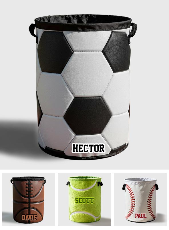 Love Sport - Panier de rangement de football personnalisé