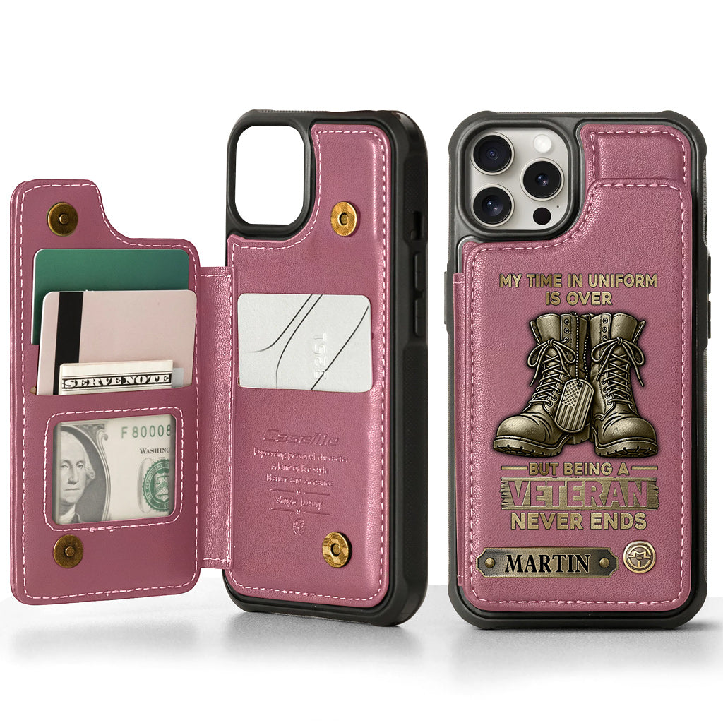 Étui portefeuille personnalisé pour téléphone, en hommage aux anciens combattants.