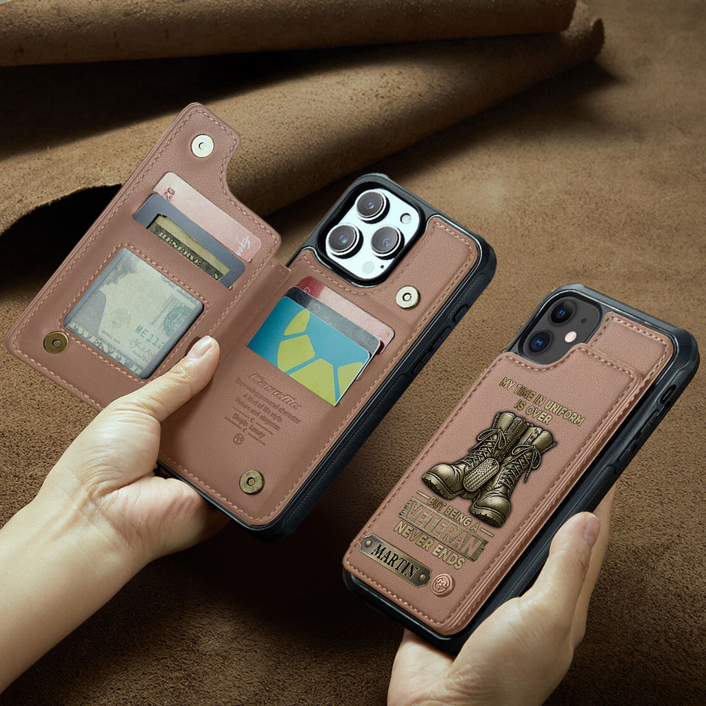 Étui portefeuille personnalisé pour téléphone, en hommage aux anciens combattants.