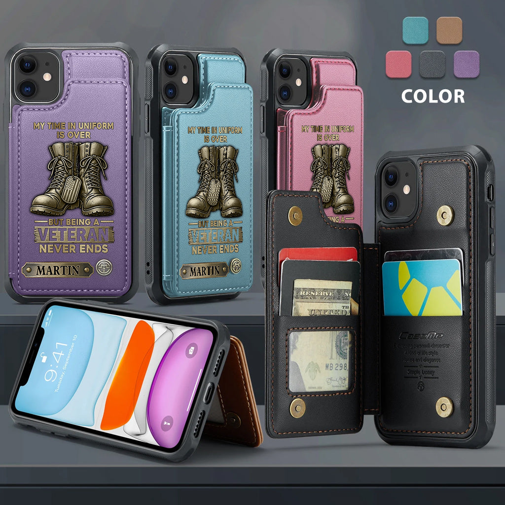 Étui portefeuille personnalisé pour téléphone, en hommage aux anciens combattants.