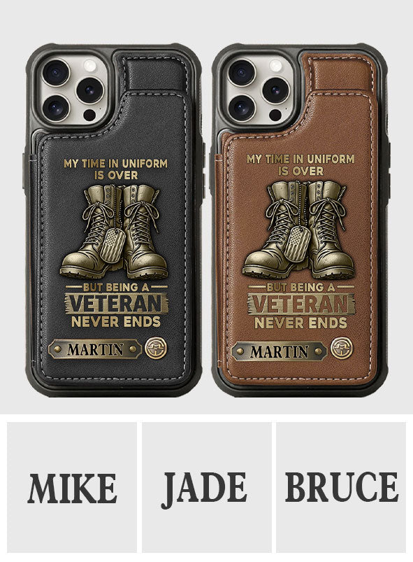 Étui portefeuille personnalisé pour téléphone, en hommage aux anciens combattants.