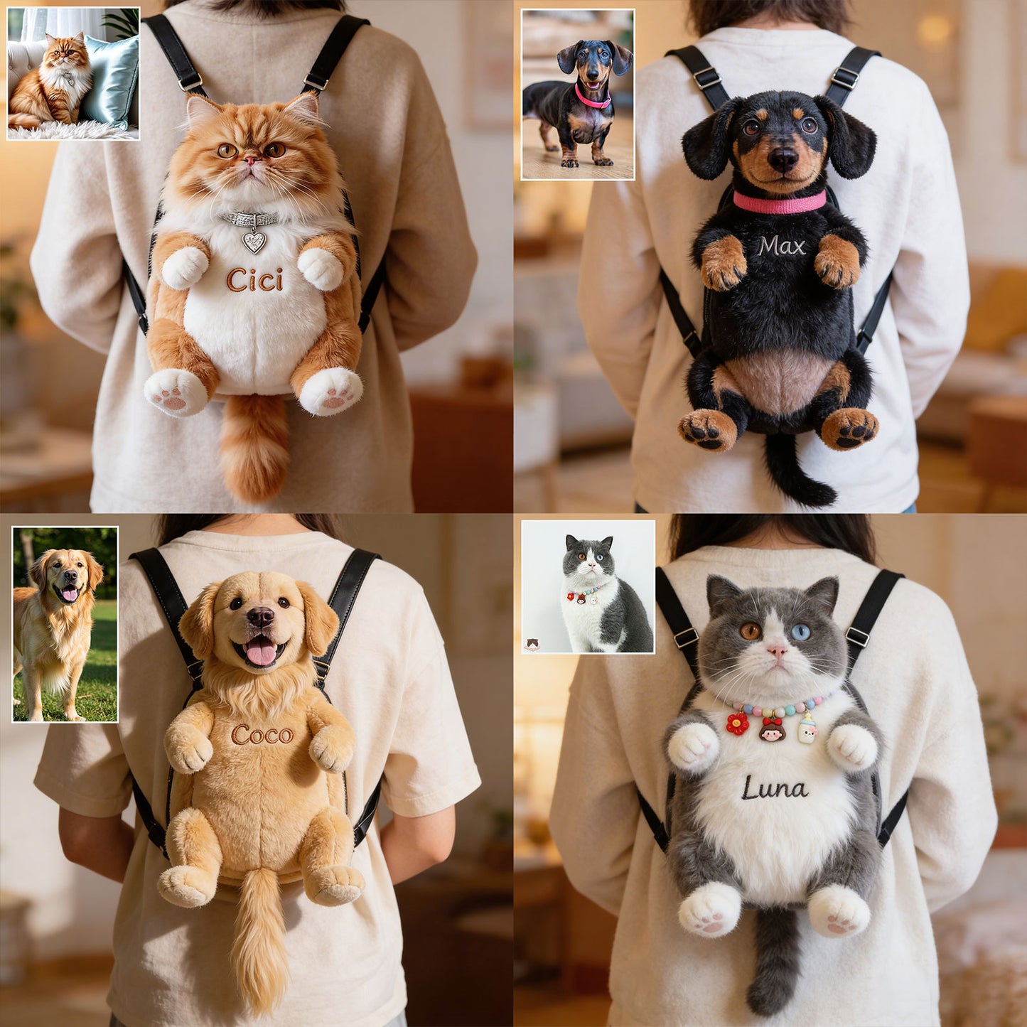 Immer an meiner Seite Plüsch-Rucksack - Personalisierter Hund Plüsch-Rucksack