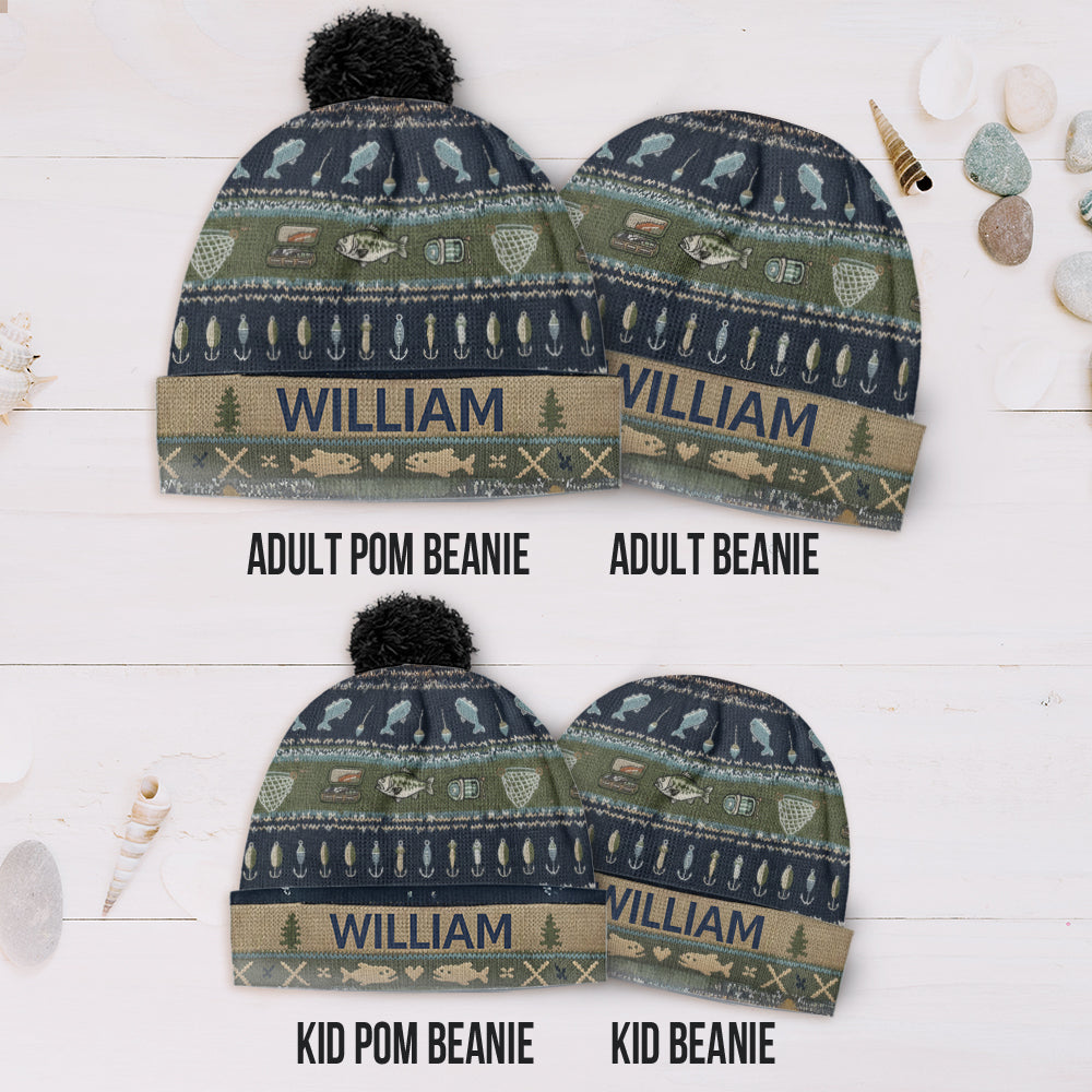 Hooked on Fishing and You - Personalized Fishing Beanie Hat