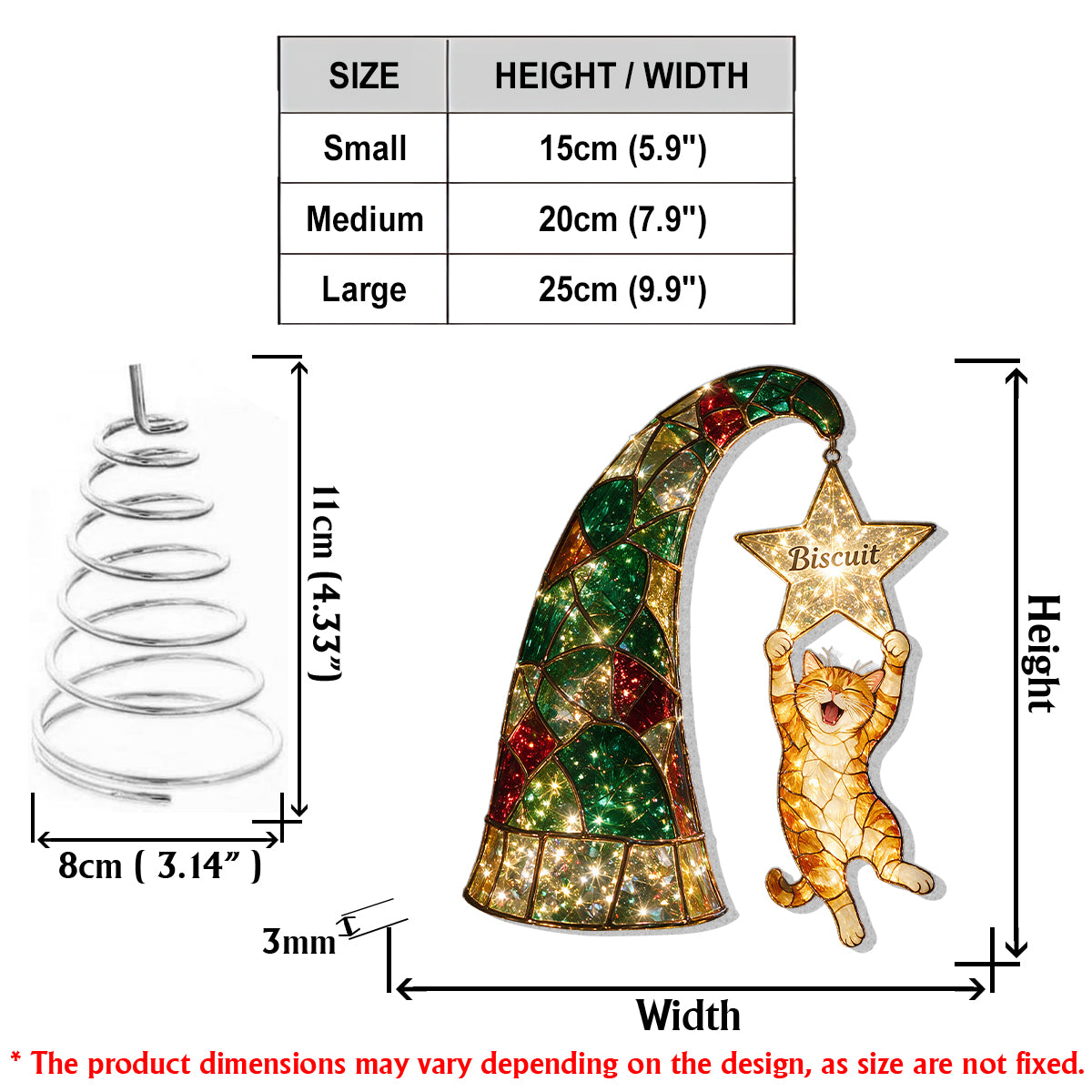 Troublemaker - Personalized Cat LED Light Tree Topper