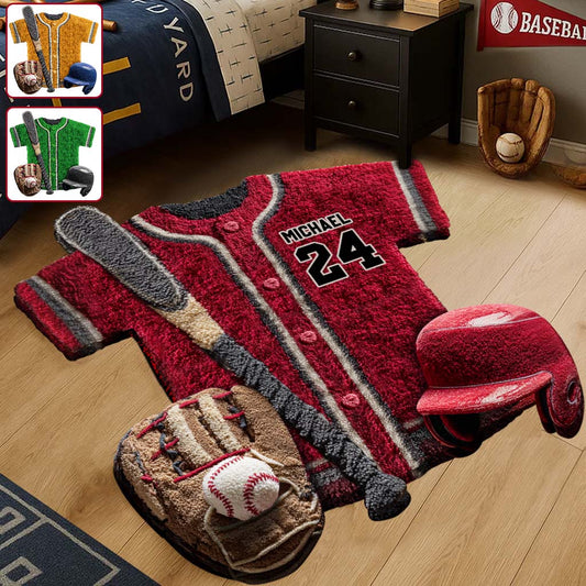 Baseball Life – Personalisierter, rutschfester Baseball-Teppich