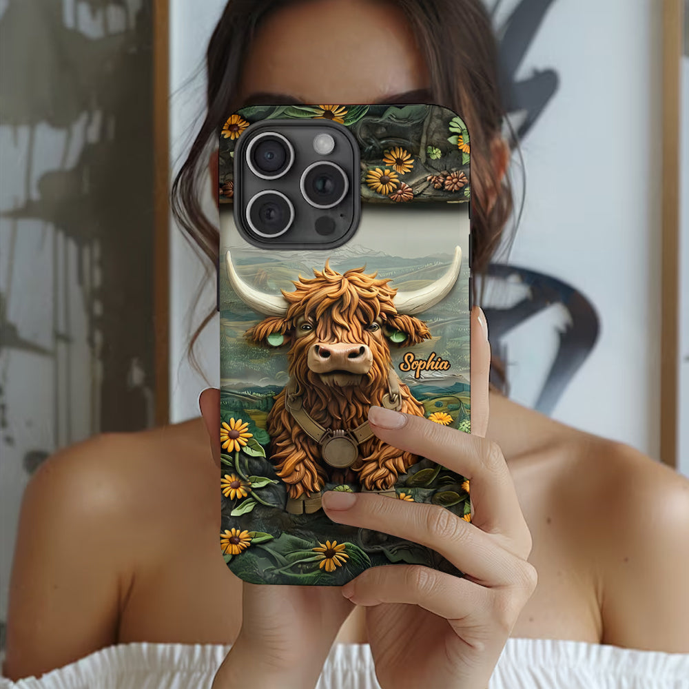 Coque de téléphone personnalisée avec imprimé vache des Highlands - Mignonne vache des Highlands