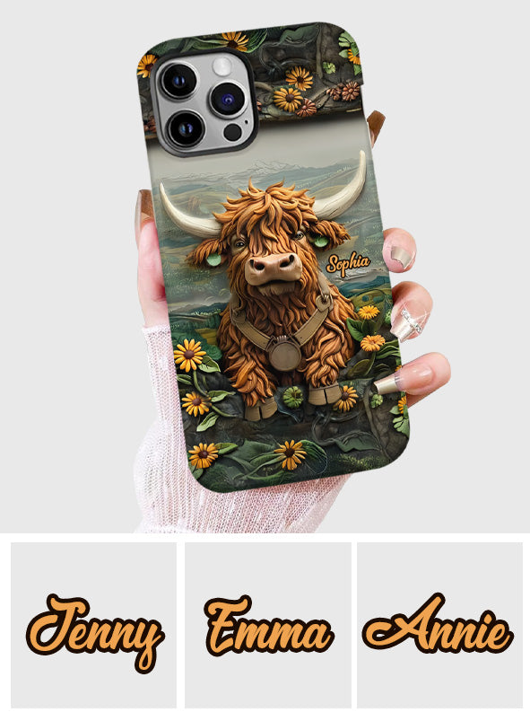 Coque de téléphone personnalisée avec imprimé vache des Highlands - Mignonne vache des Highlands