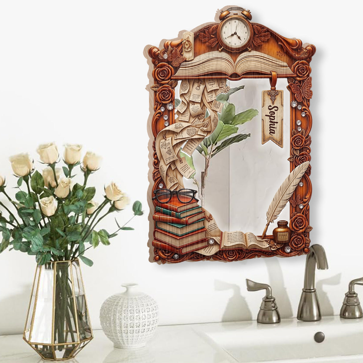 Love reading - Personalized Book Wall Hanging Mirror
