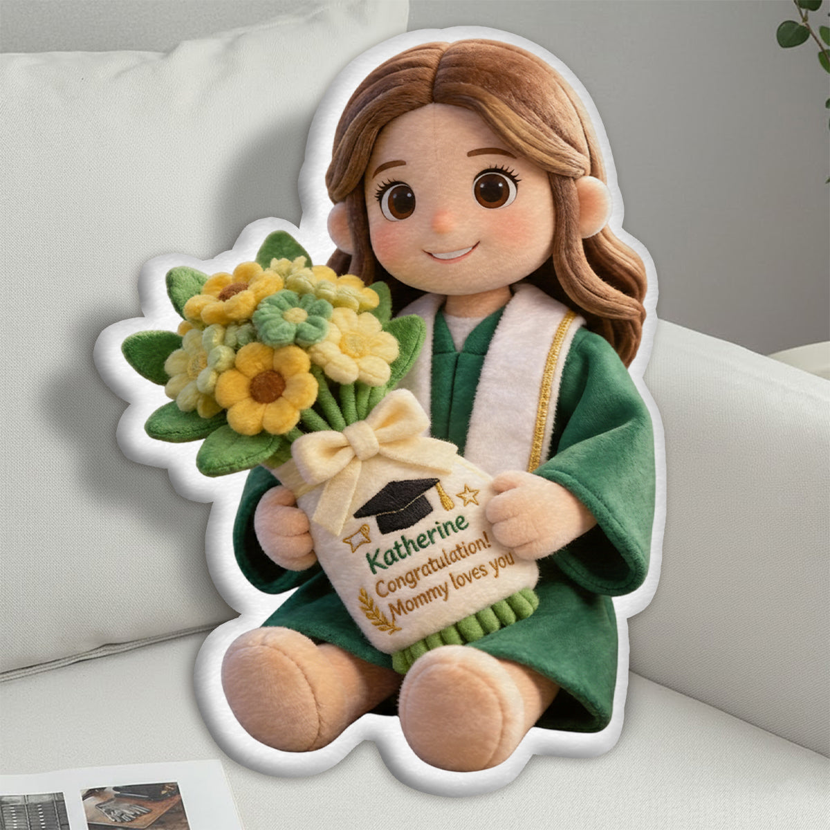 Custom Any Photo Graduation - Personalized Graduation Faux Fur Shaped Pillow