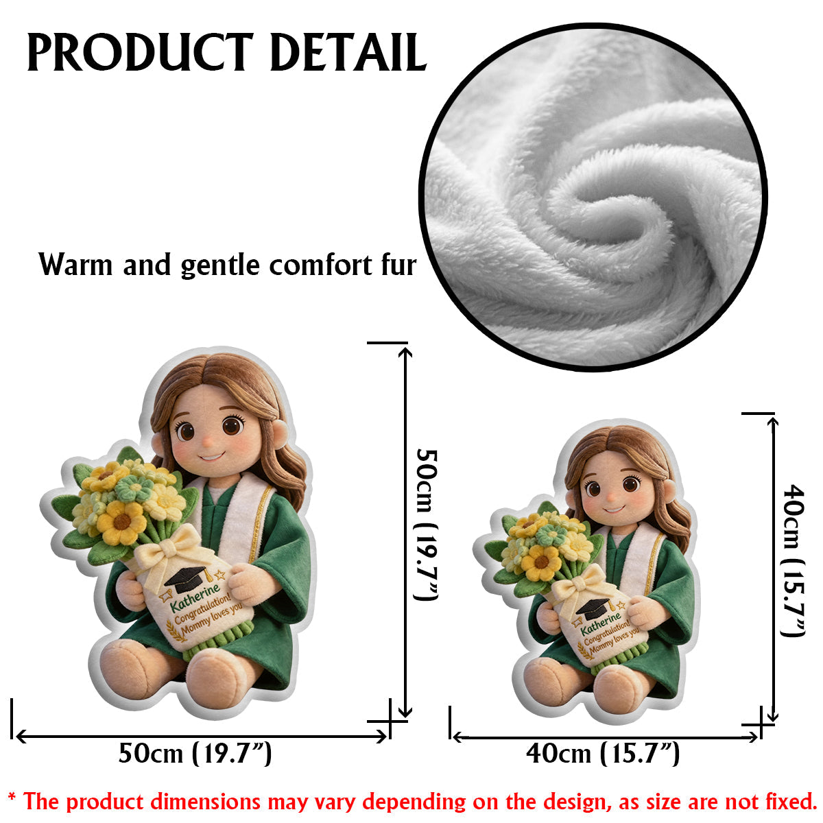 Custom Any Photo Graduation - Personalized Graduation Faux Fur Shaped Pillow