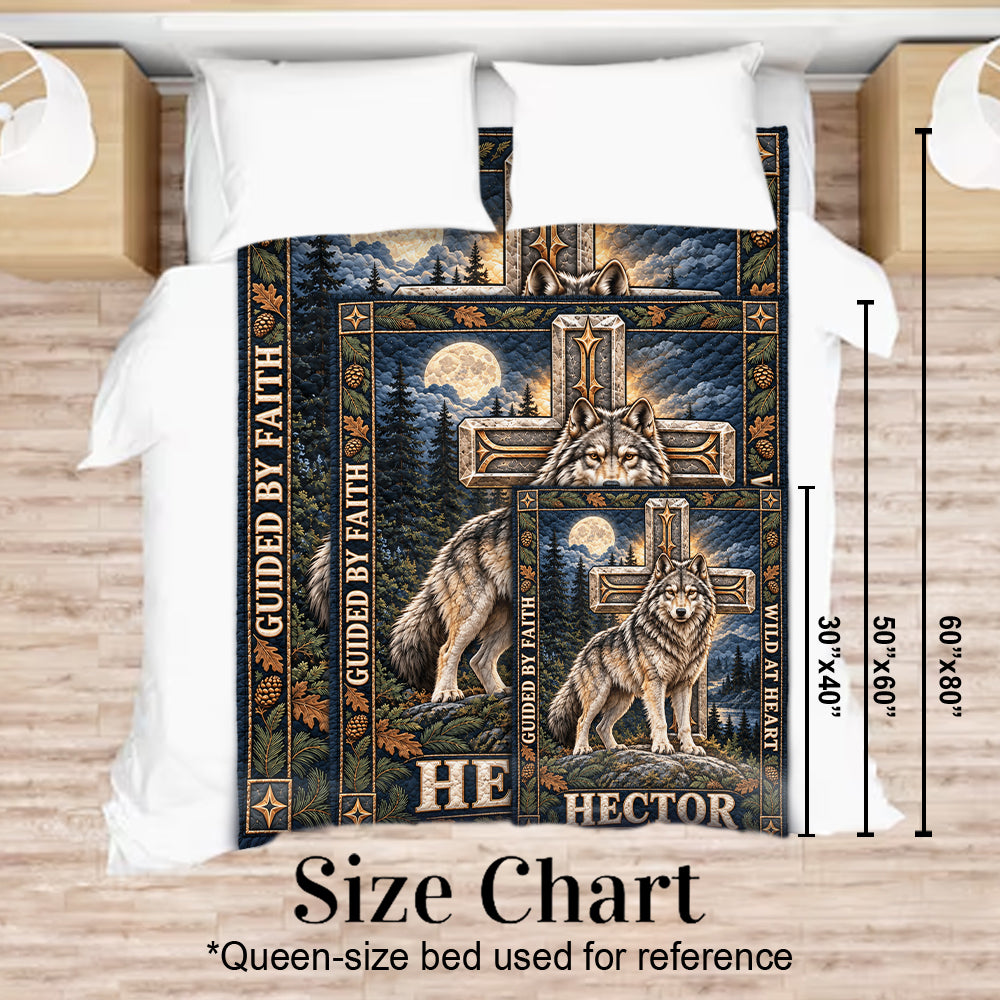 Guidé par la Foi - Couverture Personnalisée en Loup