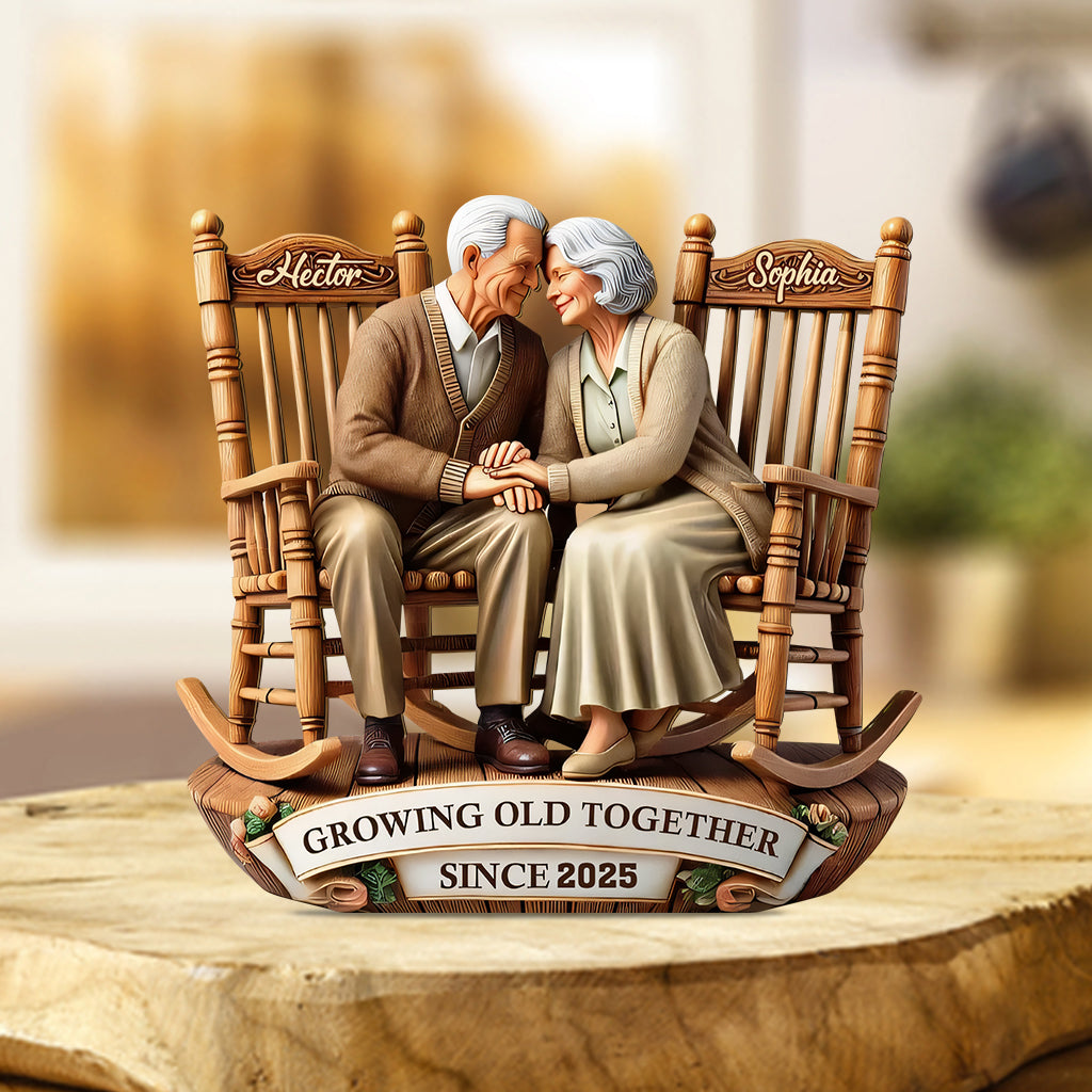 Growing Old Together - Personalized Couple Custom Shaped Acrylic Plaque