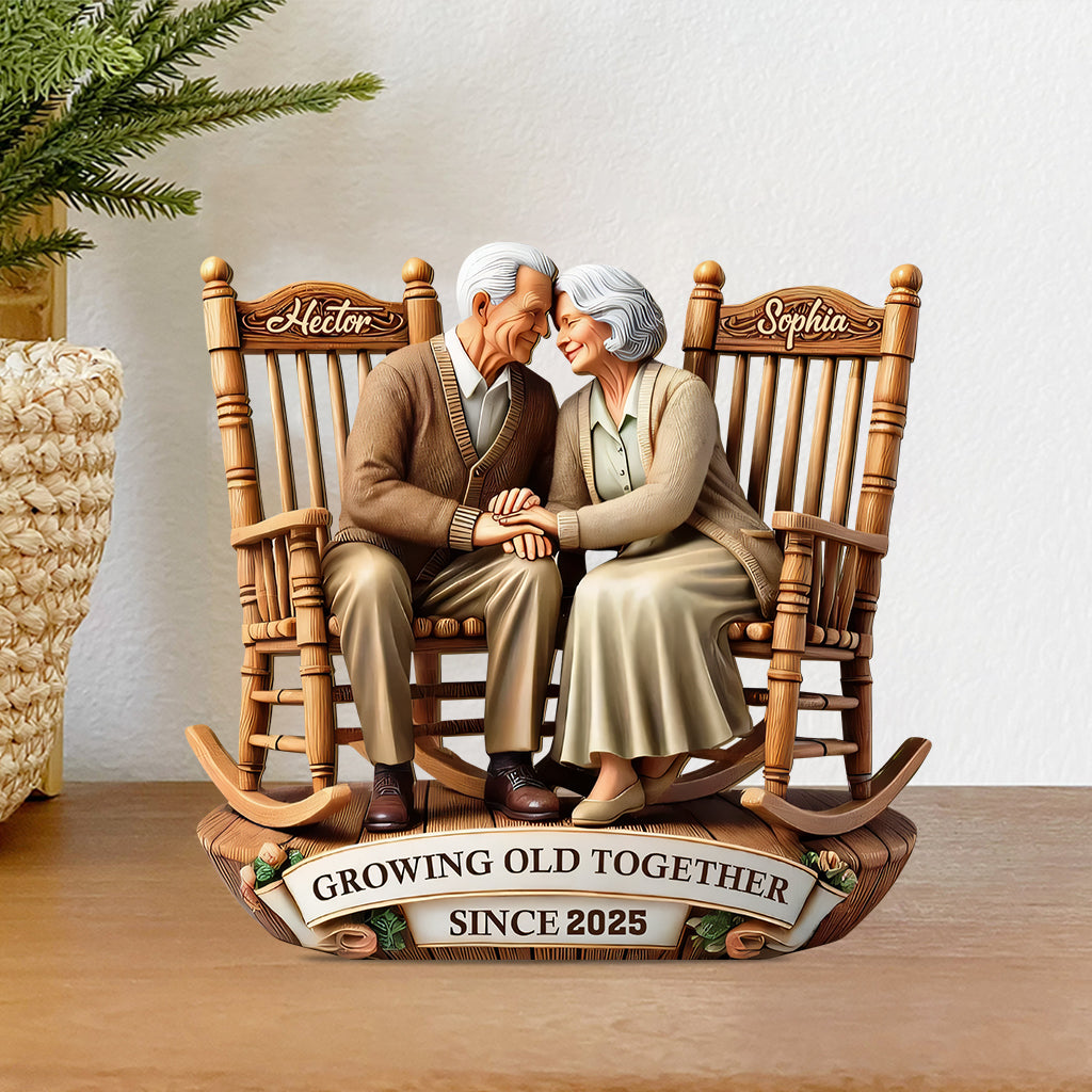 Growing Old Together - Personalized Couple Custom Shaped Acrylic Plaque