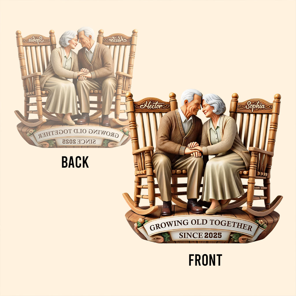 Growing Old Together - Personalized Couple Custom Shaped Acrylic Plaque