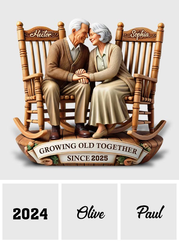 Growing Old Together - Personalized Couple Custom Shaped Acrylic Plaque