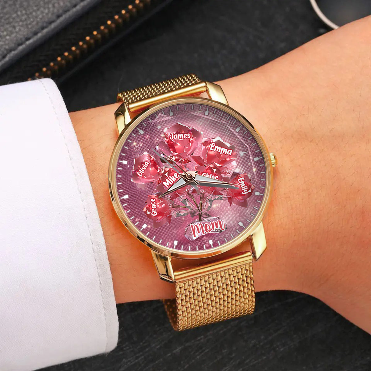 Each Rose Holds A Piece Of Your Heart - Personalized Mother Women Hand Watch