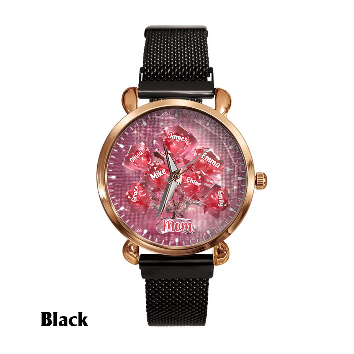 Each Rose Holds A Piece Of Your Heart - Personalized Mother Women Hand Watch