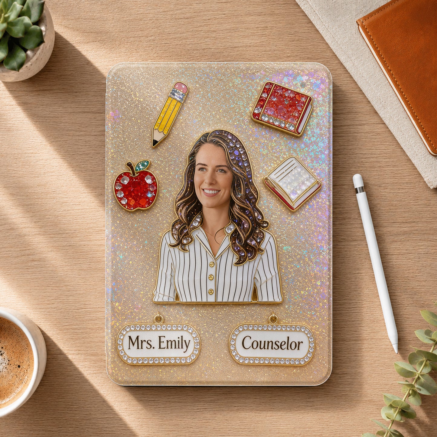 Best Teacher Ever - Personalized Teacher Tablet Cover With Pen Slot