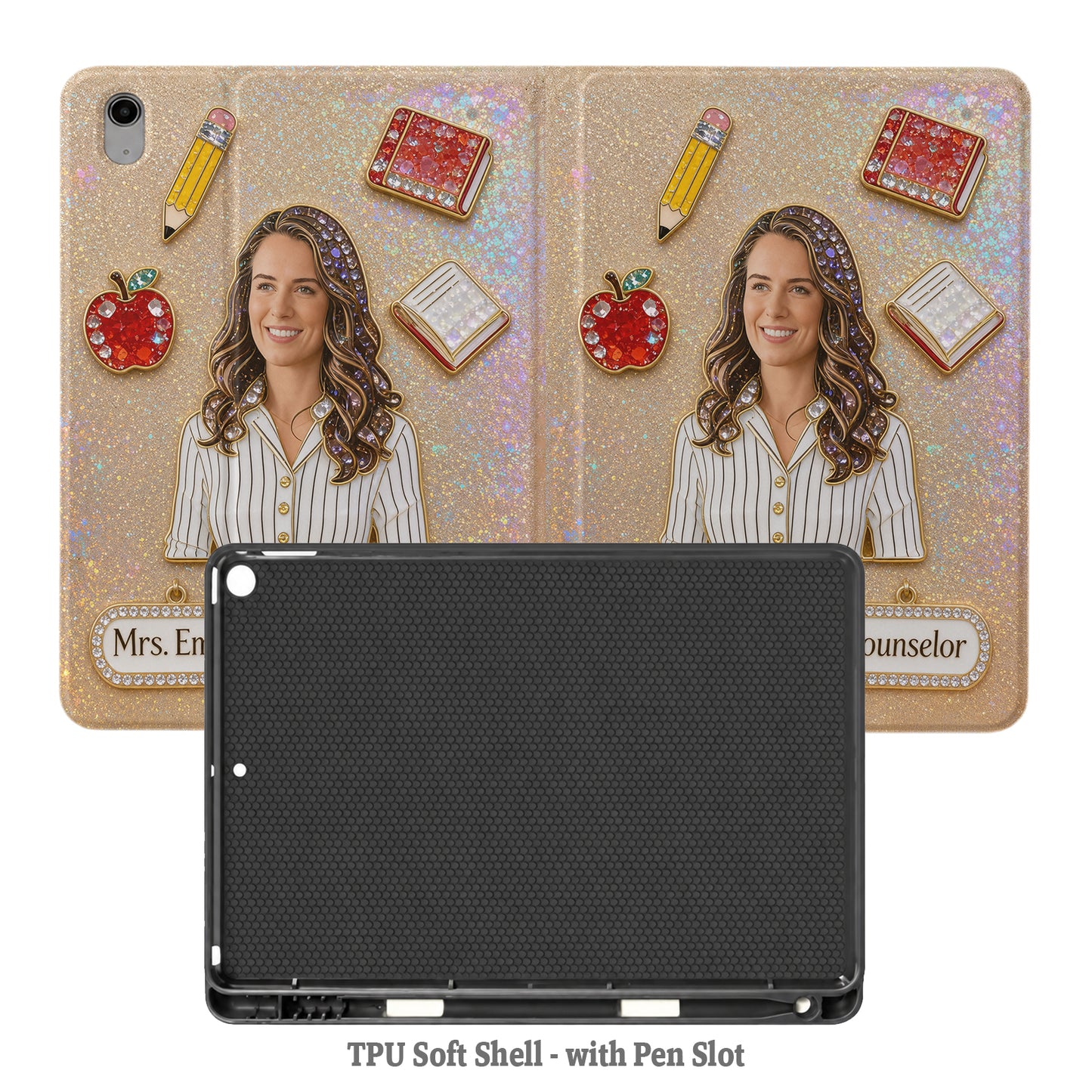 Best Teacher Ever - Personalized Teacher Tablet Cover With Pen Slot