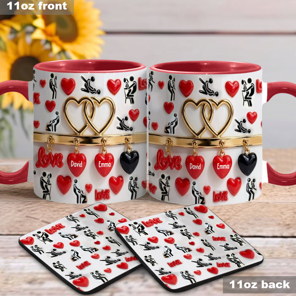 Funny Gift For Couple - Personalized Couple Accent Mug & Coaster