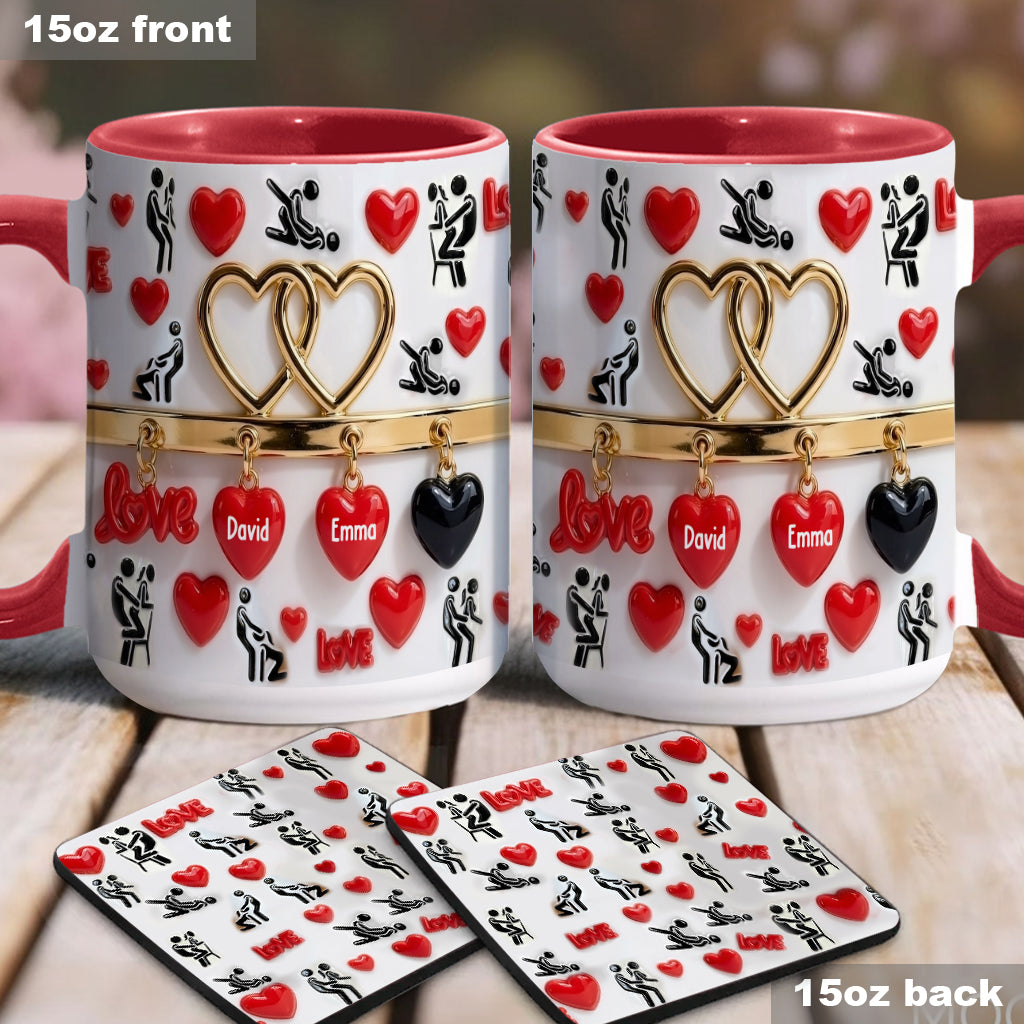 Funny Gift For Couple - Personalized Couple Accent Mug & Coaster