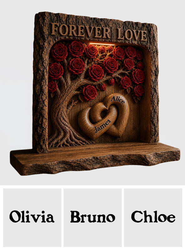 Ewige Liebe - Personalisierte Holz-Schweberegal für Paare