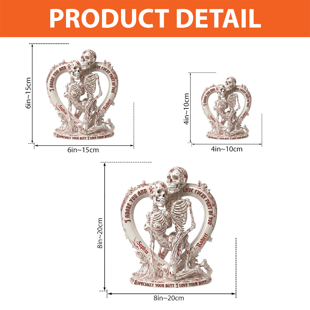 Skelett im Toile-de-Jouy-Stil – Personalisierte Acrylplakette in individueller Totenkopfform