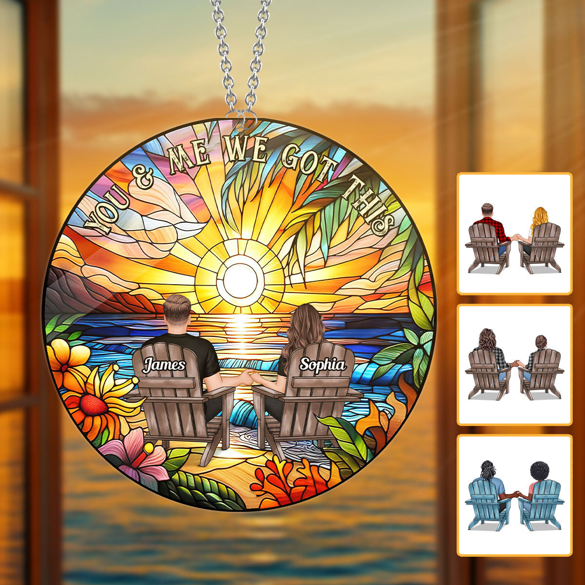 You And Me We Got This - Personalized Couple Window Hanging Suncatcher Ornament