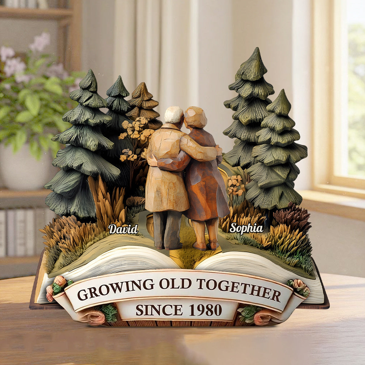 Growing Old Together - Personalized Couple Custom Shaped Acrylic Plaque