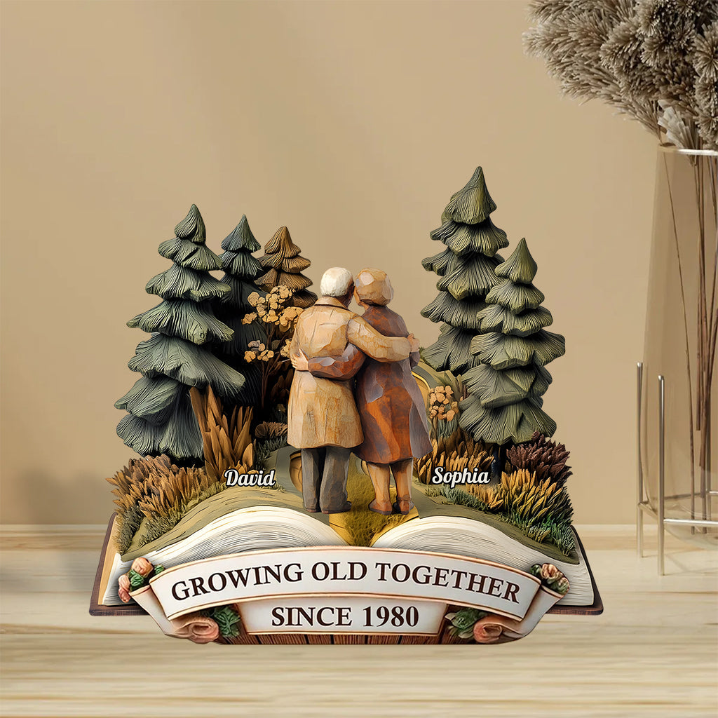 Growing Old Together - Personalized Couple Custom Shaped Acrylic Plaque