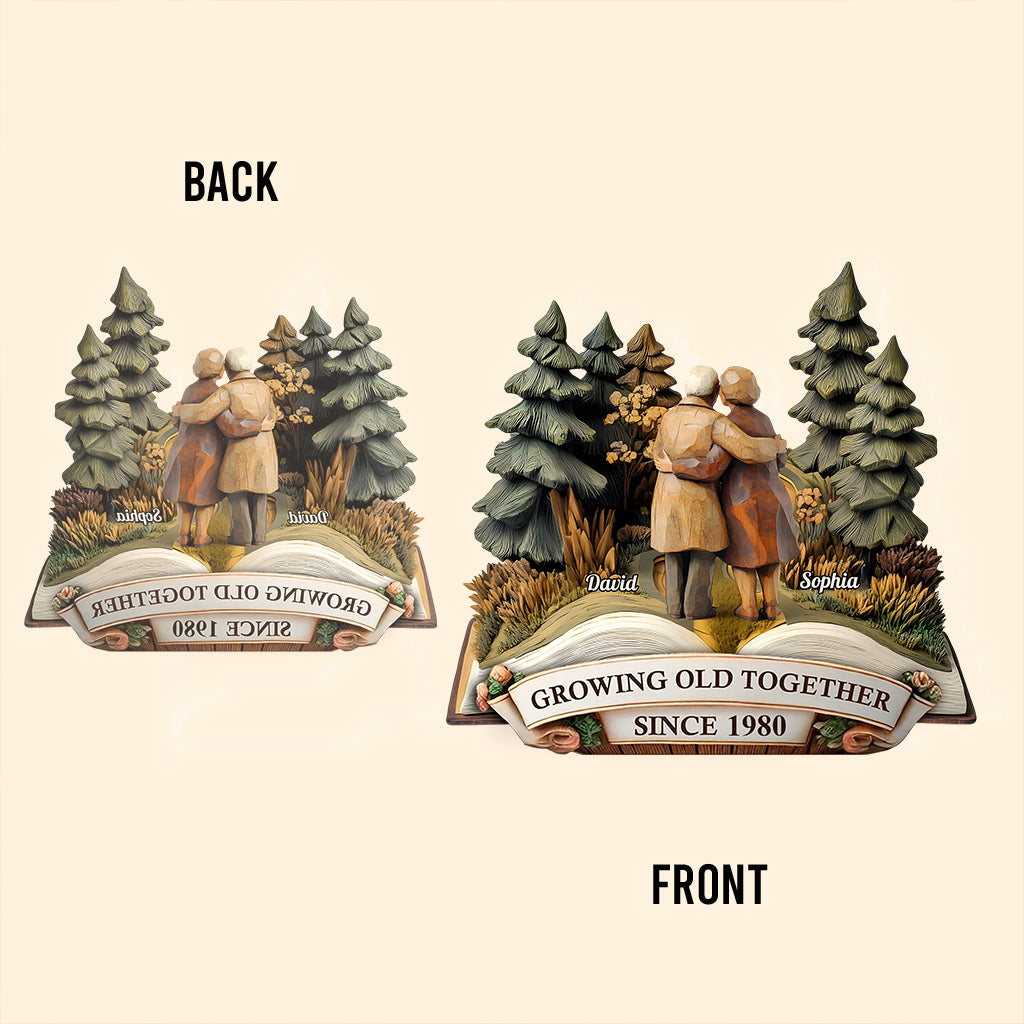 Growing Old Together - Personalized Couple Custom Shaped Acrylic Plaque
