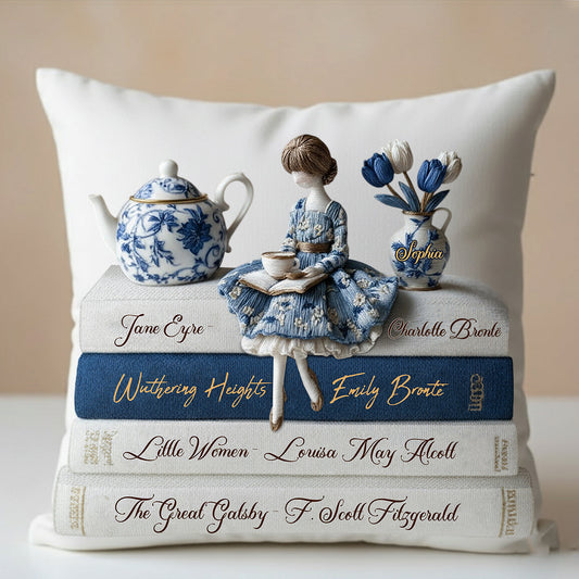 Coussin décoratif personnalisé « J’aime les livres »